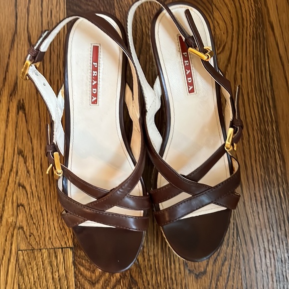 Prada cork wedge sandals size 36 1/2 - Picture 5 of 5